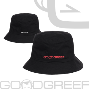 GoodGreef Bucket Hat with All Red Text x Head
